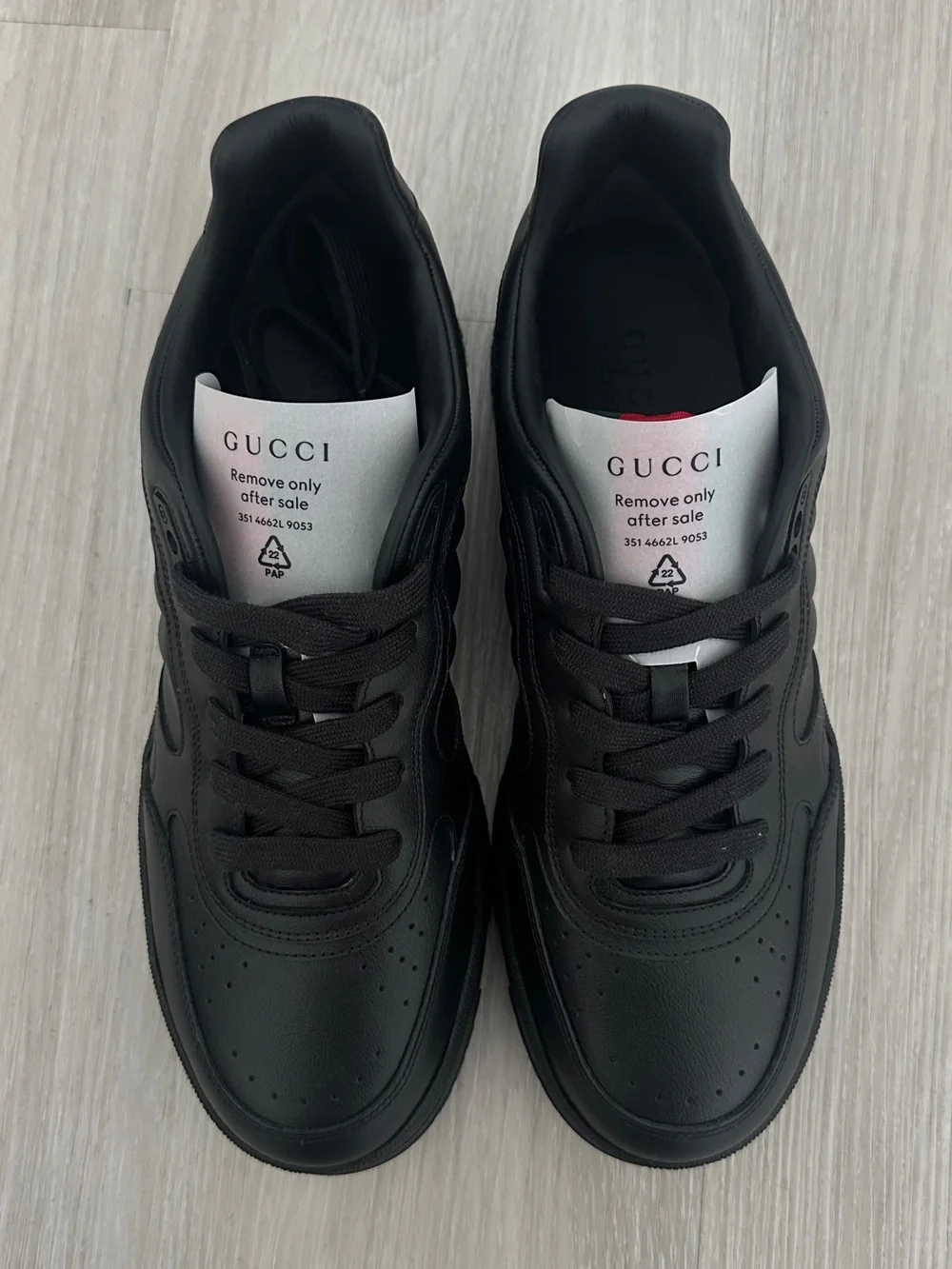 Gucci Re-Web Low Top Sneaker Black Leather (SKU 786186) 10/US 10.5